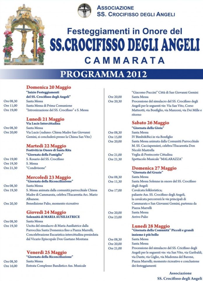 manifesto ss crocifisso degli angeli 2012