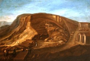 quadro raffigurante la cava di marmo di Castronovo