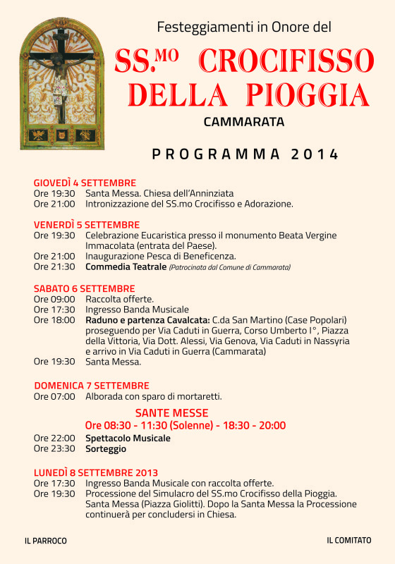 programma crocifisso della pioggia